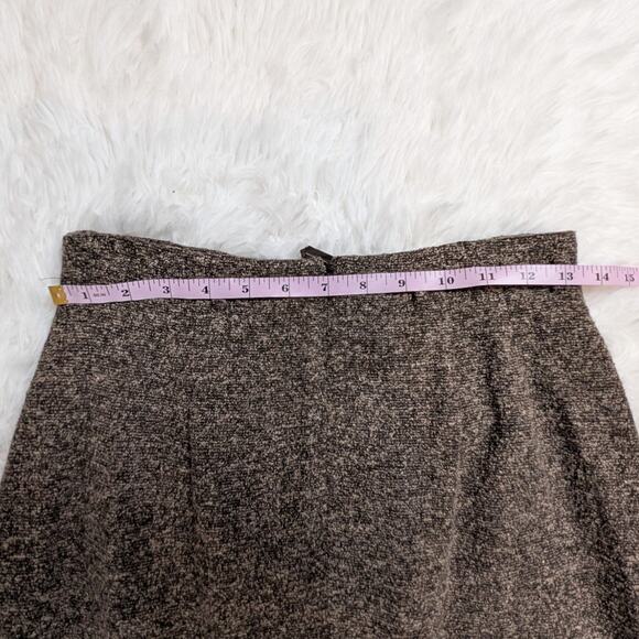 Vintage Liz Claiborne Collection Wool Blend Pencil Skirt Brown Tweed Midi - Picture 6 of 14